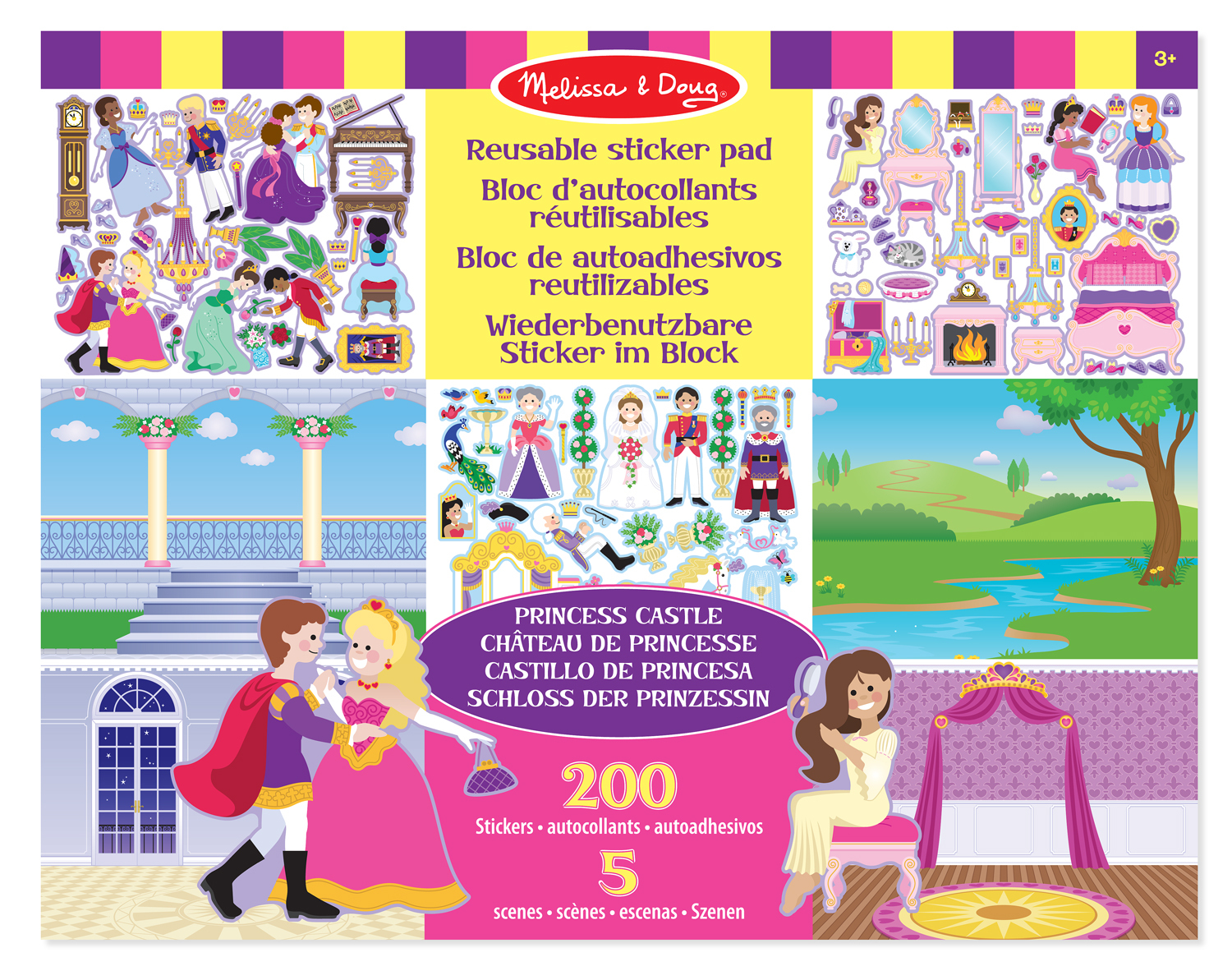 MELISSA & DOUG Stickerboek met herbruikbare stickers Prinsessen Kasteel - 175 Stickers