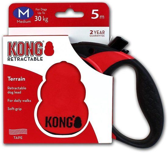 KONG Terrain Rollijn - Hondenriem - M - 5 Meter - Rood