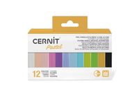 CERNIT CEASS002C - Een assortiment van 12 Cernit pastabroden 25 g - polymeerklei gesorteerd met 12 pastelkleuren - Nummer One assortiment - modelleren, doe-het-zelf volwassenen