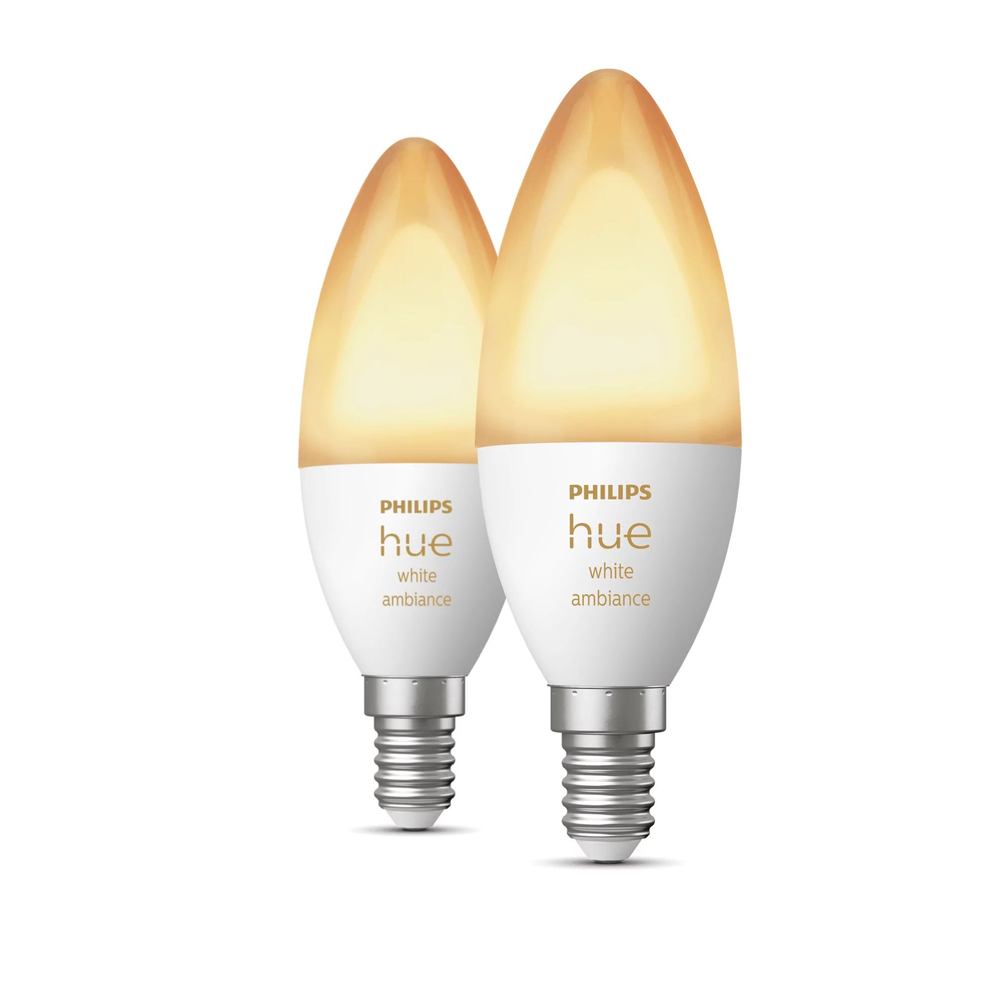 Philips Hue White Ambiance E14 Candle Bulb 2-Pack - Smart Lighting