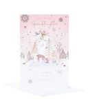 UK Groeten Kerstkaart voor Kleindochter - Herten in Snowglobe Design