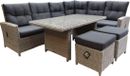 AVH-Collectie San Marino hoek dining loungeset verstelbaar 5-delig gris droit