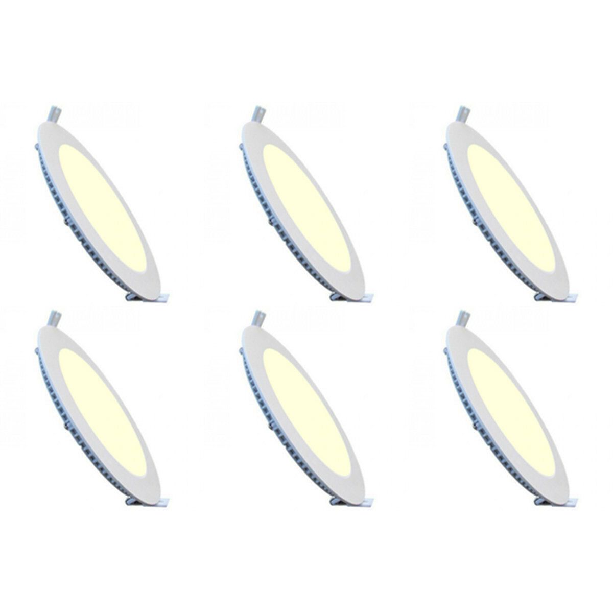 BES LED Downlight Slim 6 Pack - 18W - Warm Wit 2700K - Ø225mm - Wit