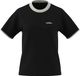 adidas Mujer Seasonal Essentials Colorpop T-Shirt with Embroidered Graphic, black/off white, S