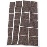 Adsamm WFP-30-SA-BR-3535-12 36 x wollen viltglijders, bruin, 35 x 35 mm