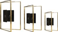 QUVIO Fotolijstjes - Rechthoek - Set van 3 - Goud - Staal - Glas - 15 x 20,5 cm + 13 x 18 cm + 10,5 x 15,5 cm