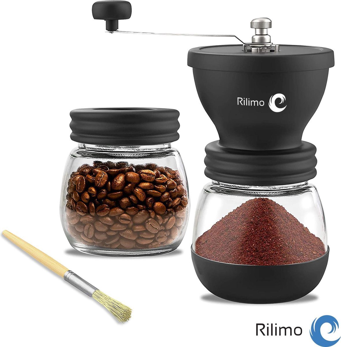 Rilimo Handmatige Koffiemolen - Koffiemaler & Bonenmaler - Coffe Grinder - Zwart