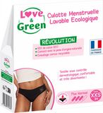 LG Love & Green Wasbaar Menstruatieslipje Zwart Normale Doorstroming (Maat : XXS)