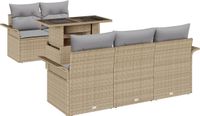 vidaXL Tuinbank - Set - 6 - st - Beige - poly - rattan