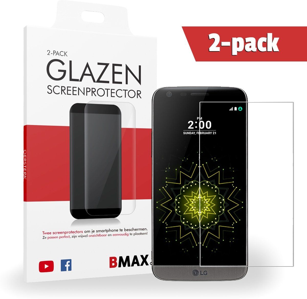 BMAX 2-pack LG G5 SE Screenprotector - Tempered Glass