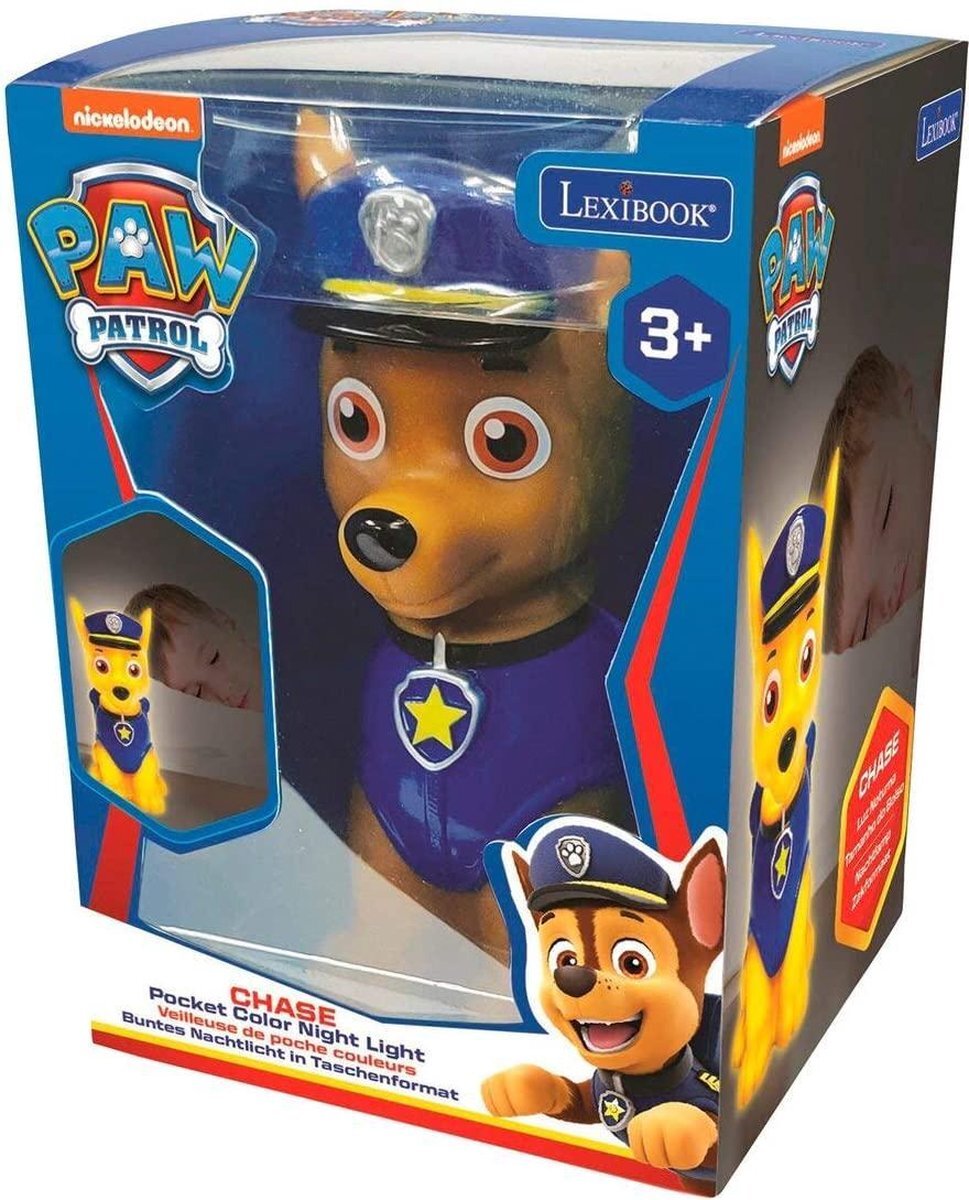 Lexibook Paw Patrol Helper Op Vier Poten, Chase, LED-Nachtlampje Voor Kinderen, Kleurverandering, Zacht Licht, 13 cm