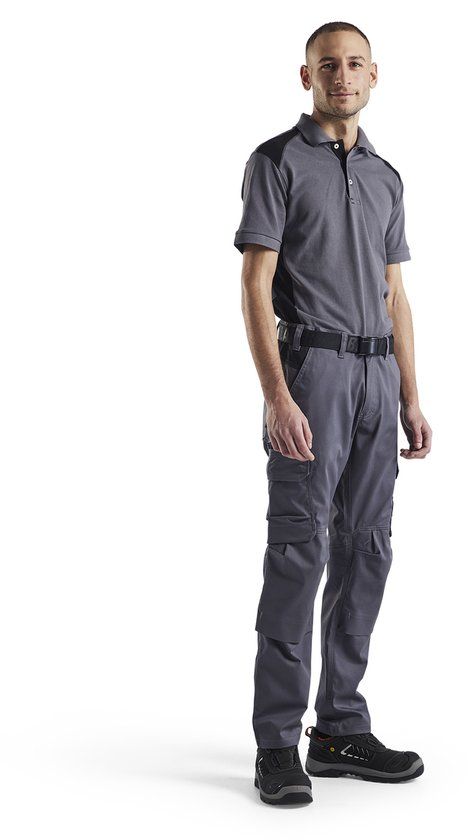 Blåkläder Industrie werkbroek stretch met kniezakken 1448-1832 - Medium Grijs/Zwart - C56