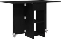 vidaXL Eettafel 115 x 70 x 75 cm Bewerkt hout Zwart eiken Rechthoekig