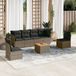 Prolenta Maison Exclusive - Tuinset voor de tuin, 7-delig, met kussens, grijs, van polyrotan