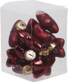 Othmar Decorations Kerstornamenten - sterren - 12x st - donkerrood - 4 cm - glas - kerstversiering