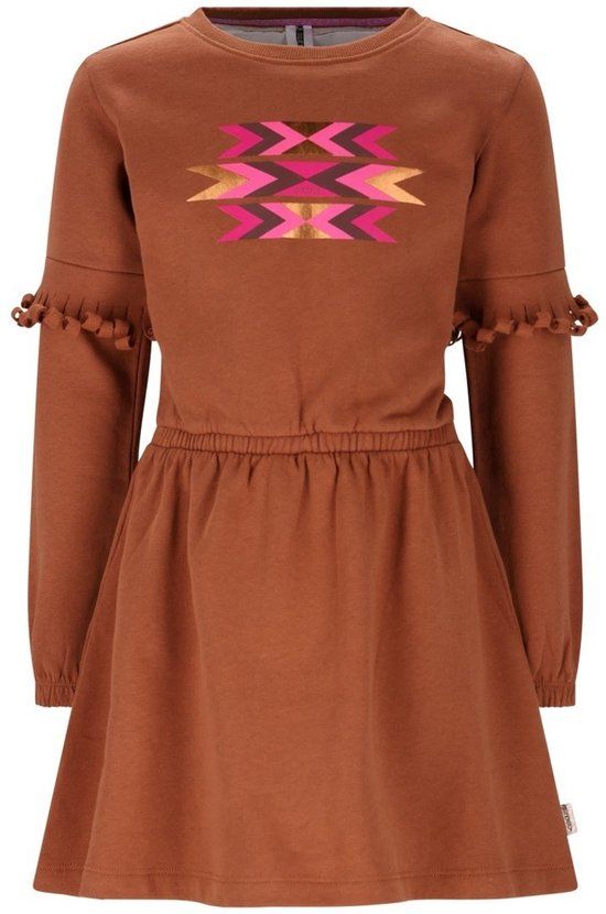 B.Nosy winter sweat jurk meisjes - bruin - 122/128