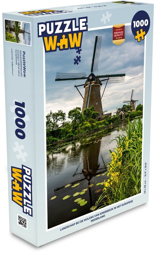 MuchoWow Puzzel Molen - Bloemen - Water - Legpuzzel - Puzzel 1000 stukjes volwassenen