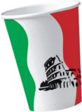 Merkloos / Sans marque Dh Konzept Gmbh Feest bekertjes Italie vlag - 10x st - 200 ml - papier/karton - wegwerp bekers