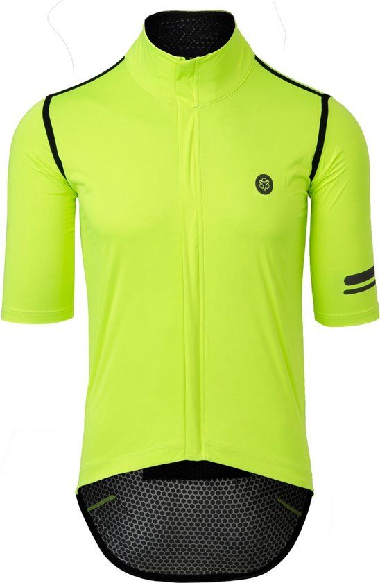 AGU Rain Fietsshirt Premium Heren - Hi-vis Neon Yellow - XXL - Winddicht - Waterdicht - Ademend - Maat XXL