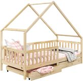 IDIMEX ALVA-bed in huisvorm, 90 x 200 cm, van massief grenenhout met lades - naturel