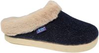 Q Fit Roan Blauwe Vilten Open Dames Pantoffels - Blauw - 42