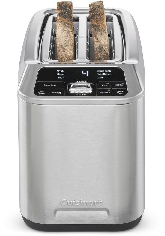 Cuisinart SmartElite Metalen Broodrooster voor 2 Sneetjes - Digitaal Gemotoriseerd - Extra Brede Sleuven - 6 Broodsoorten - 7 Bruiningsniveaus - Donkerblauw