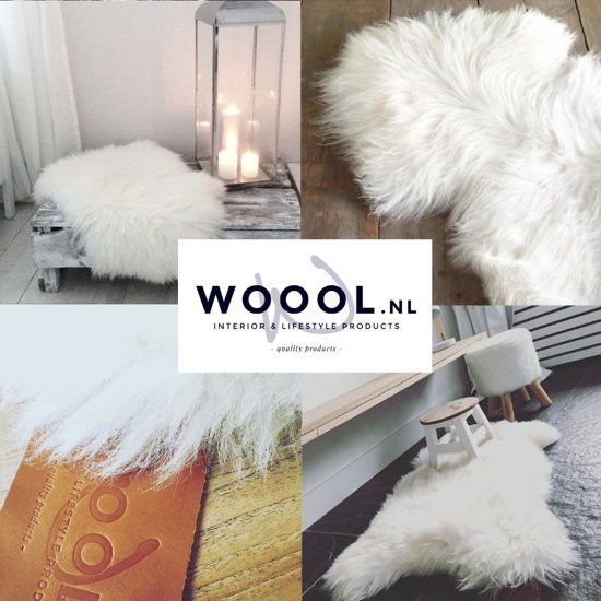 WOOOL Schapenvacht Wit LARGE 100-110cm 100% Echt Wol - ECO Gelooid