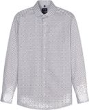 OLYMP Luxor modern fit overhemd - dobby - wit met grijs en groen dessin - Strijkvrij - Boordmaat: 43 (EU maat: XL)
