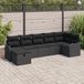 vidaXL Tuinbank Set 7-delig Polyrotan Zwart/Zwart