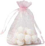Merkloos Pastel roze organza zakje – 13×18 cm – 25 st – Organza