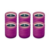 Spaas 6x Geurloze Kaars in Marrakesh glas, ±55 uur - paars