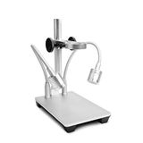 Jiusion Standaard met 2 lampen van aluminiumlegering, universeel verstelbaar, professionele staander, tafelhouder voor max. 3,5 cm diameter USB digitale microscoop vergrootglas, camera