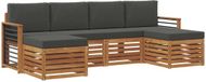 vidaXL - Bank loungeset - 6 zitplaatsen - Acacia hout - Natuurlijk en antraciet