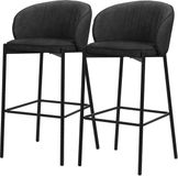 ML-Design Barkruk set van 2 antraciet stof met rugleuning en voetensteun 50x101x54 cm