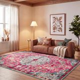 Safavieh Madison Collection MAD447R Vintage medaillon-tapijt, boho-chic, 2,4 x 3 m, fuchsia/blauwgroen