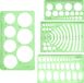 Set de règles géométriques - 4 pièces - Vert transparent