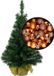 Merkloos / Sans marque Billiet - Vanlaere Mini kerstboom/kunst kerstboom H35 cm inclusief kerstballen koper