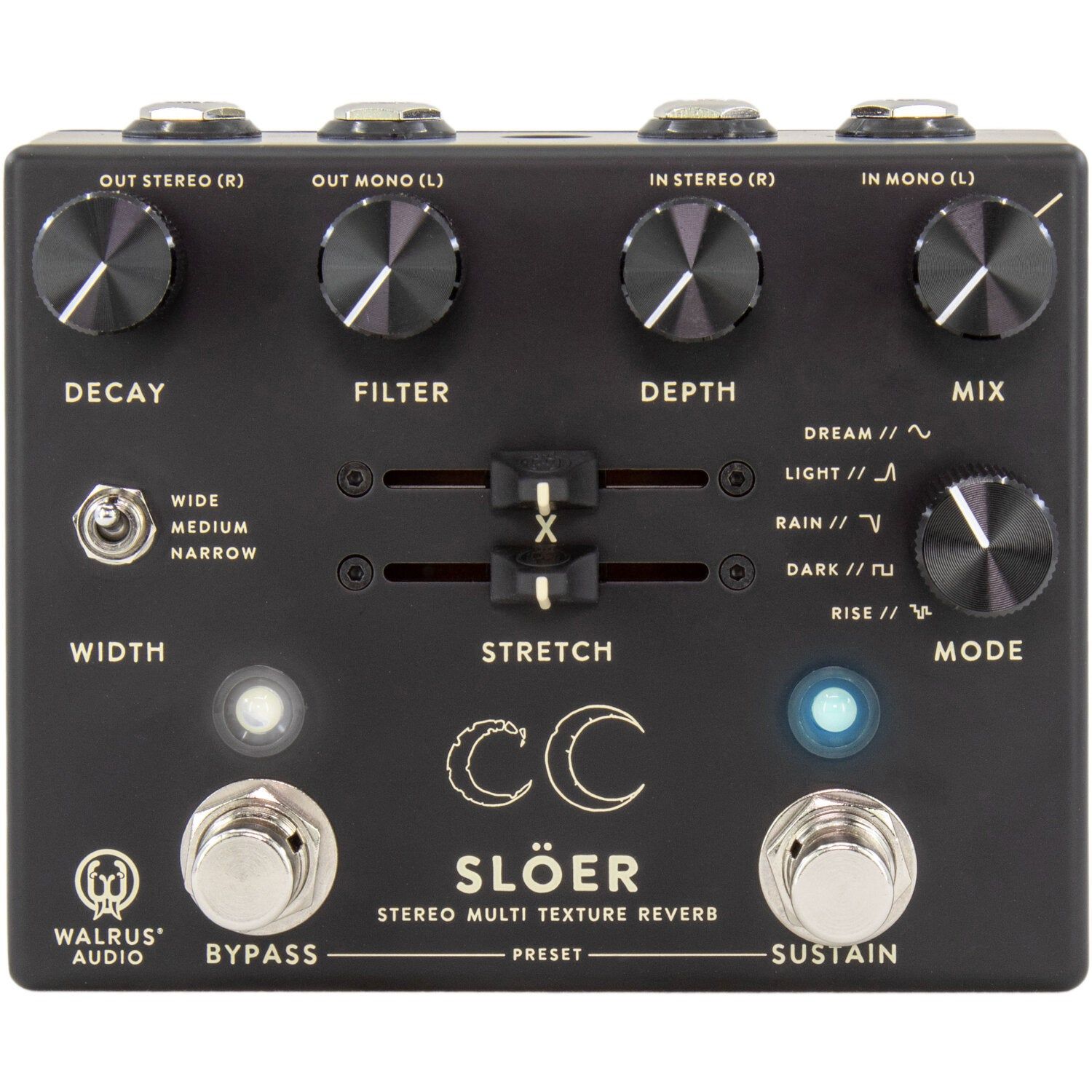 Walrus Audio Sloër Black Stereo Ambient Reverb Effect Pedal