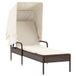 VidaXL Fauteuil - Bain de soleil - Bain de soleil avec auvent poly rotin marron