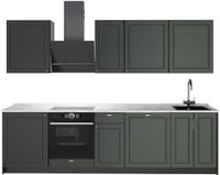 Vicco Complete keukeneenheid Fame-Line, Groen-Goud Landhuis/Antraciet, 280 cm