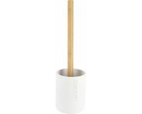Tendance WC borstel met houder 102 series - wit/bamboe - Polyresin - 10,4 x 36 cm