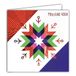 Vierkante kaart beste wensen rood glanzend met witte envelop 15 x 15 cm – kleurrijke stervlok geometrisch Gelukkig Nieuwjaar winter – gemaakt in Frankrijk