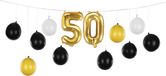 PartyDeco Ballonslinger 50 jaar zwart-goud
