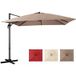 Coast Parasol flottant - inclinable - 300 x 300 x 273 cm - marron café