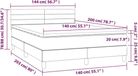 vidaXL Boxspring met matras stof donkergrijs 140x200 cm