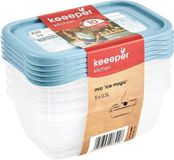 Keeeper Vershoudbakjes set van 5 stuks - 500 ml - Mia Magic Ice - Blauw / transparant