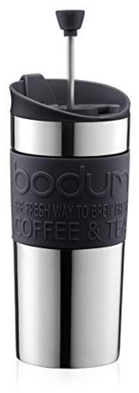Bodum TRAVEL PRESS koffiezetapparaat (French Press System, dubbelwandig, 0,35 liter) zwart