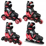 RAVEN Singer Skates 4-in-1 Verstelbaar Zwart/Rood Maat 29-32