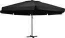 Parasol met aluminium mast, 500 cm, zwart