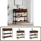 vidaXL - Wandtafel - 72,5x25x75 cm - bewerkt hout - gerookt eikenkleurig